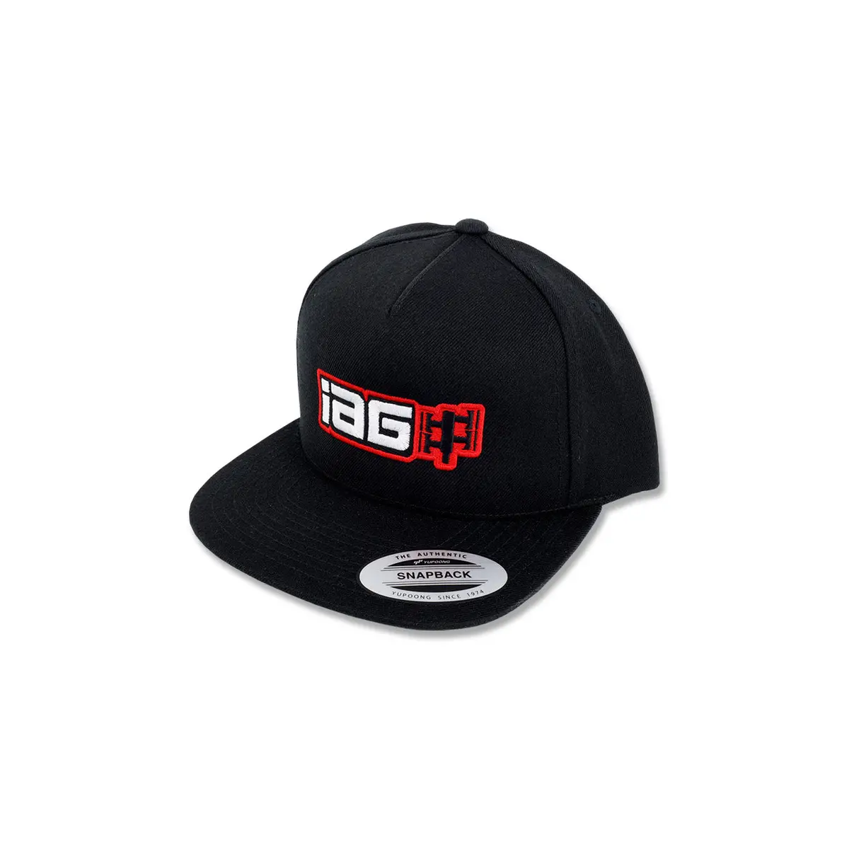 Iag Boxer Logo Embroidered Snapback Cap - Black. 1