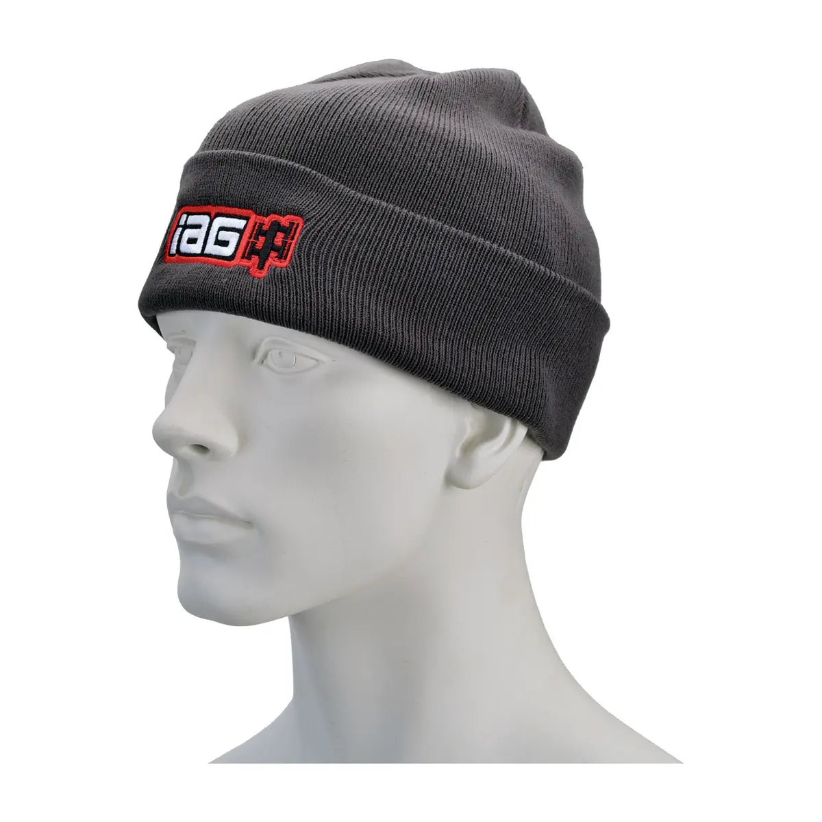 Iag Gray Watch Cap Beanie Cap With Boxer Embroidered Logo. 1