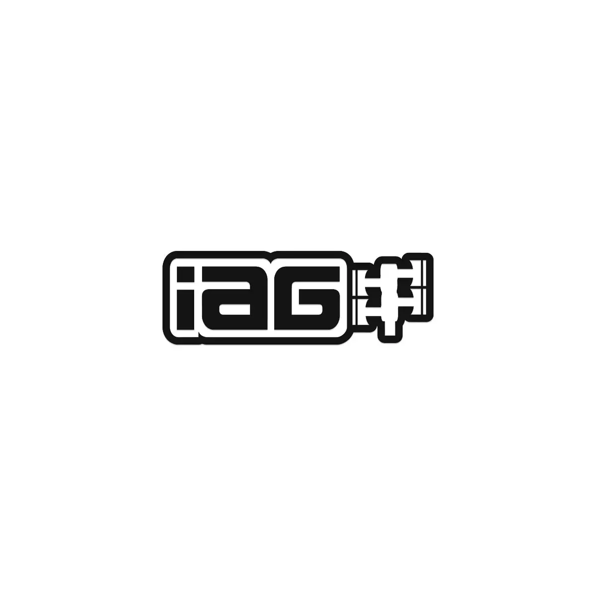 Iag Performance 6 Inch Matte Black Die Cut Sticker - Sold Individually. 1