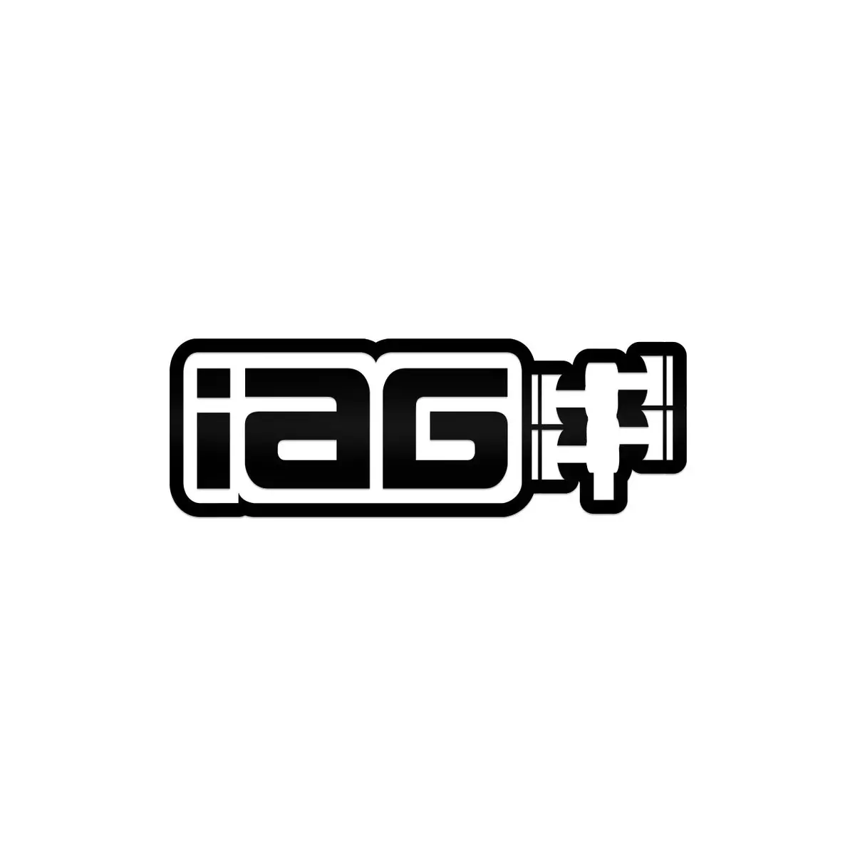 Iag 12 Inch Gloss Black Die Cut Sticker - Sold Individually. 1