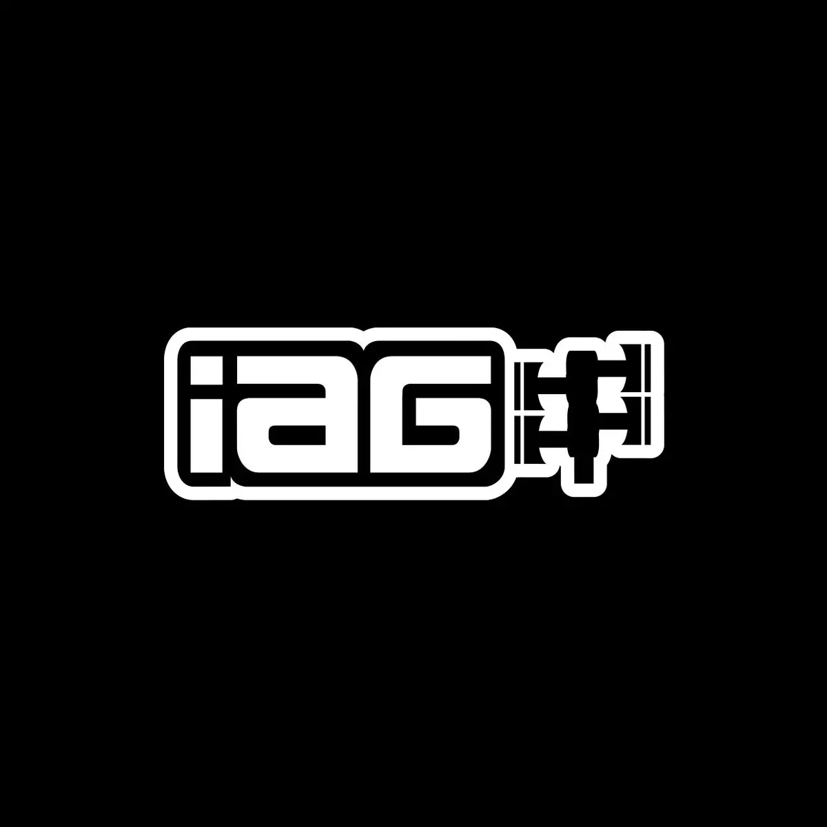 Iag 12 Inch Gloss White Die Cut Sticker - Sold Individually. 1