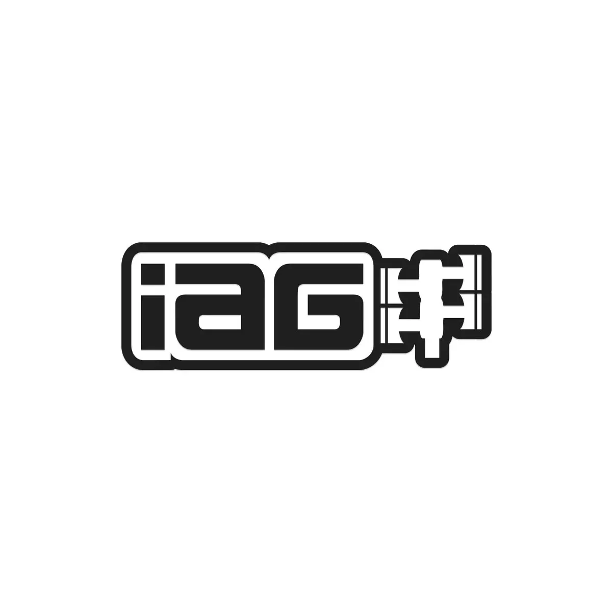 Iag 12 Inch Matte Black Die Cut Sticker - Sold Individually. 1