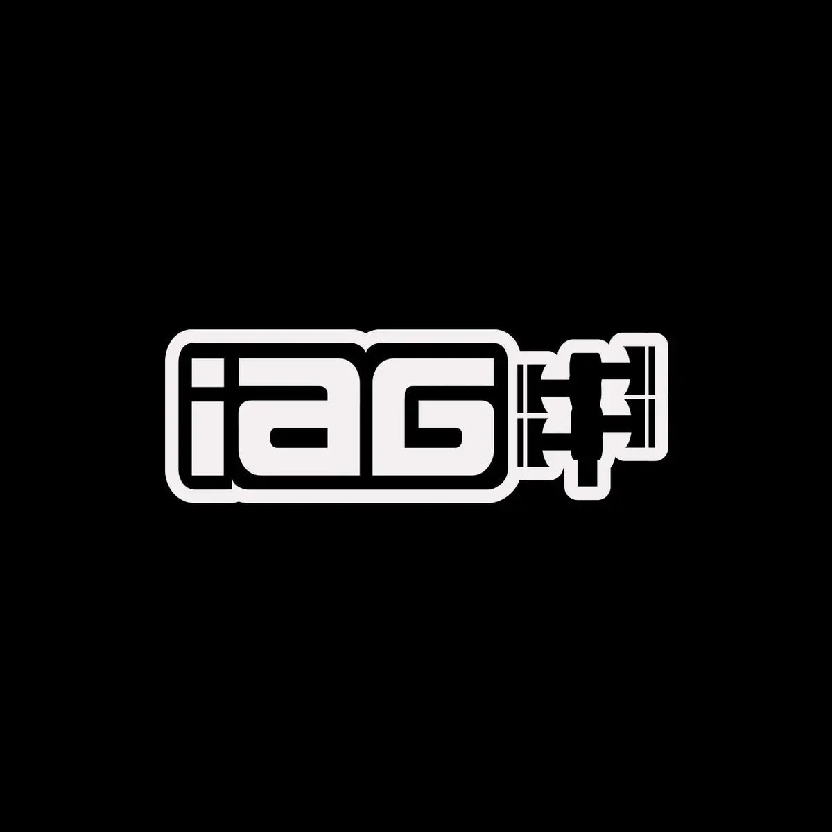 Iag 12 Inch Matte White Die Cut Sticker - Sold Individually. 1