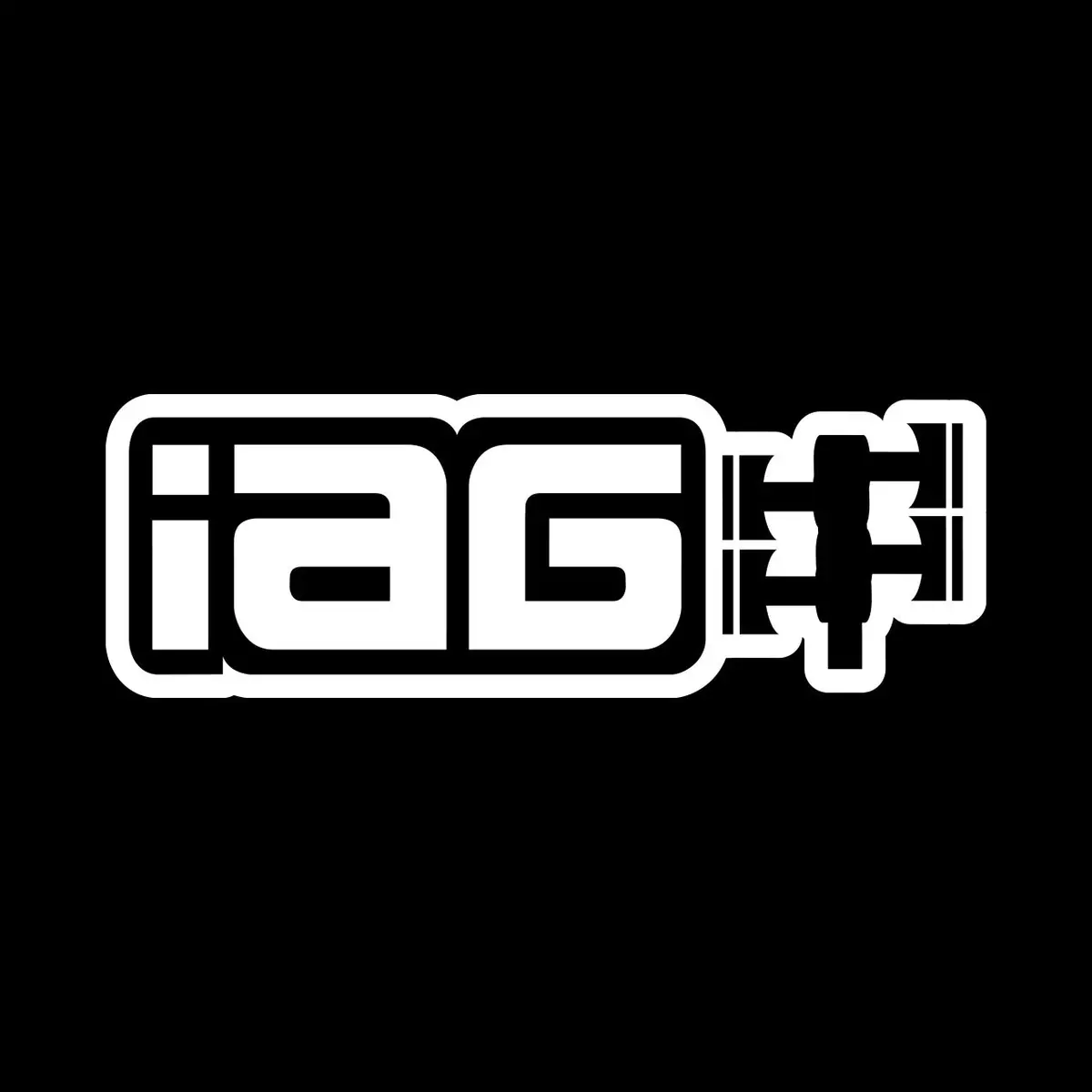 Iag 20 Inch Gloss White Die Cut Sticker - Sold Individually. 1
