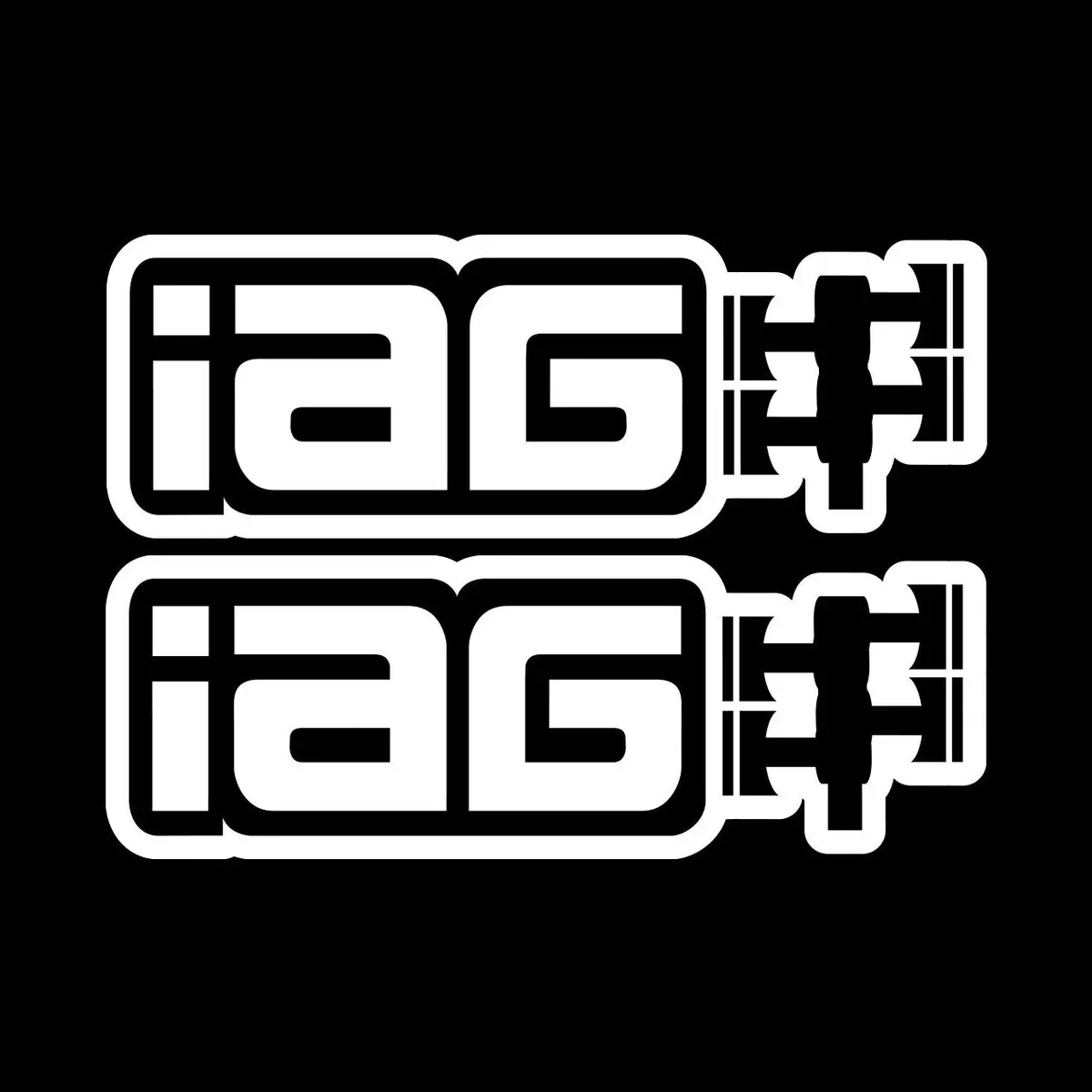 Iag 20 Inch Gloss White Die Cut Sticker - Sold As 1 Pair. 1
