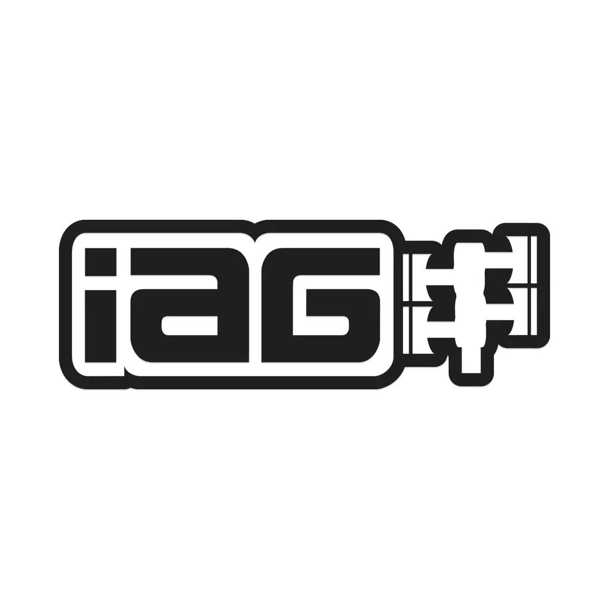 Iag 20 Inch Matte Black Die Cut Sticker - Sold Individually. 1