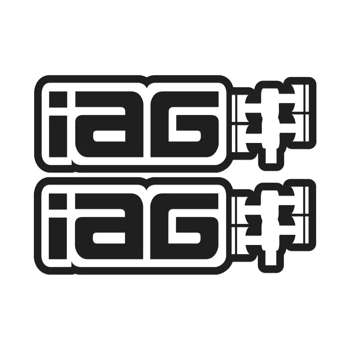 Iag 20 Inch Matte Black Die Cut Sticker - Sold As 1 Pair. 1