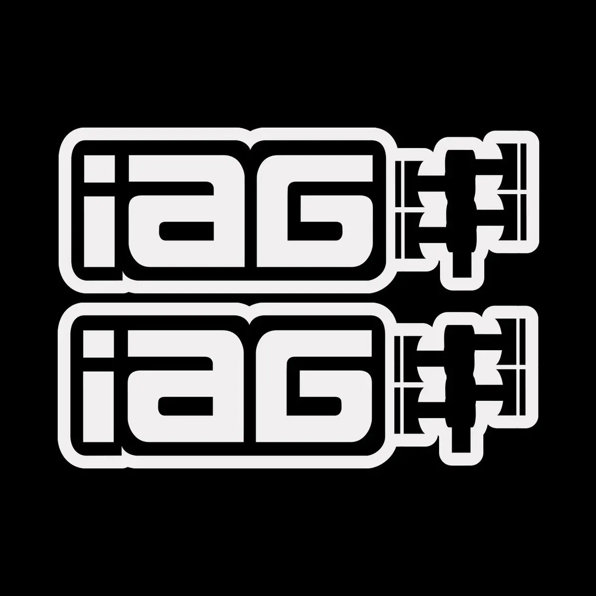Iag 20 Inch Matte White Die Cut Sticker - Sold As 1 Pair. 1