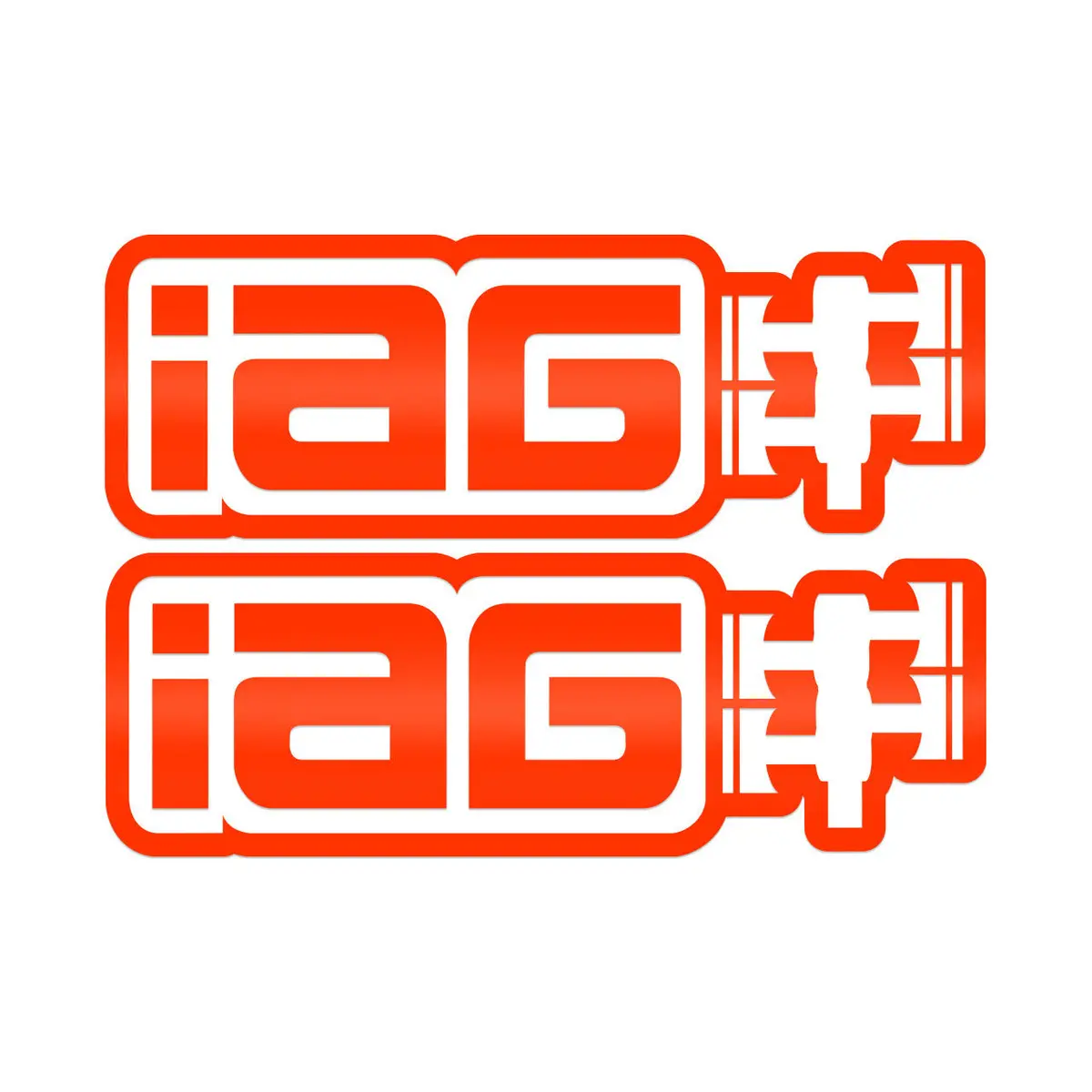 Iag 20 Inch Red Die Cut Sticker - Sold As 1 Pair. 1