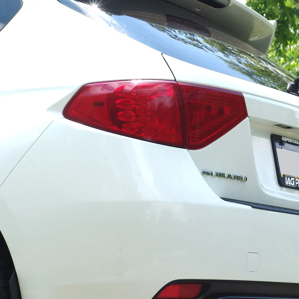 Iag Rockblocker Red Tail Light Overlay Film Kit For 2008-14 Subaru Wrx And Sti Hatchback. 1