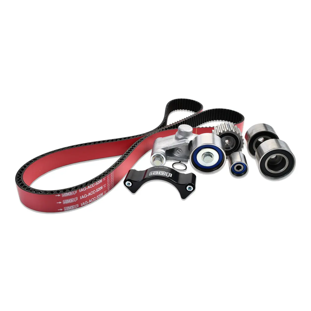 Iag Timing Belt Kit With Iag Red Racing Belt Timing Guide Idlers & Tensioner For 02-14 Wrx 04-21 Sti 1