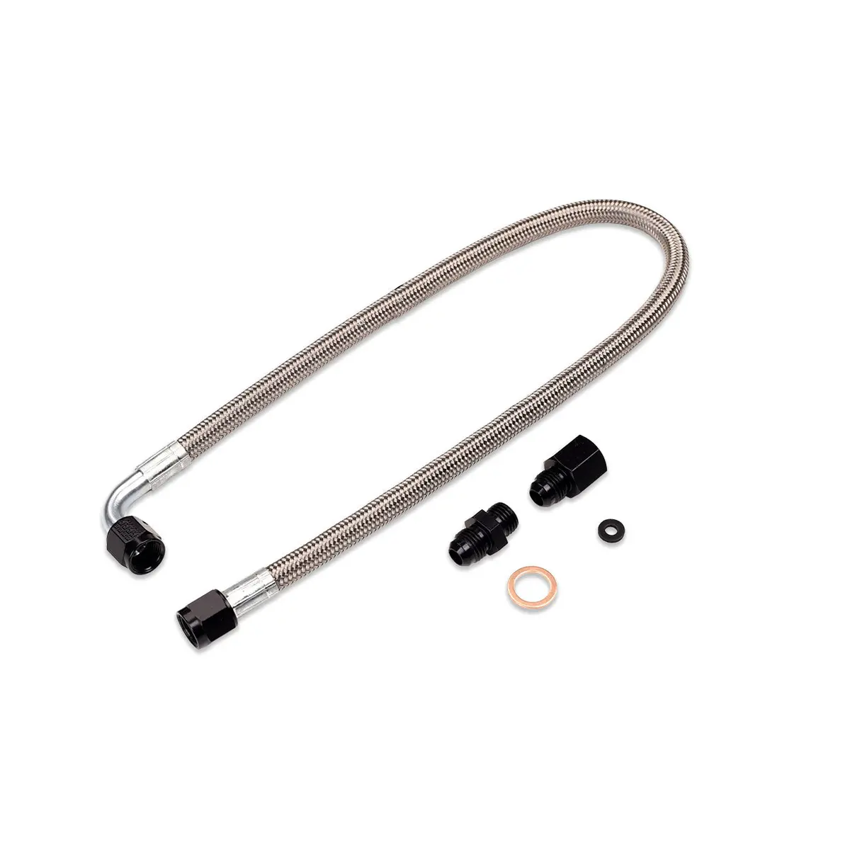 Iag Performance High Pressure Braided Power Steering Line (Rotated Turbo Routing) For 2002-07 Wrx 2004-07 Sti. 1
