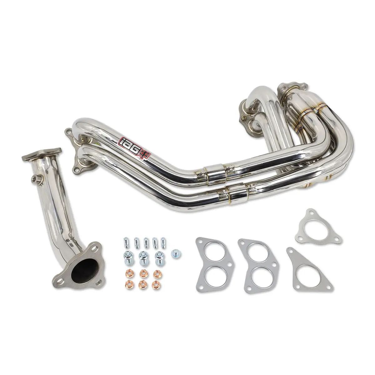 Iag Performance Unequal Length 3-Bolt Header & Uppipe For 02-14 Wrx 04-21 Sti 05-09 Lgt 04-08 Fxt. 1