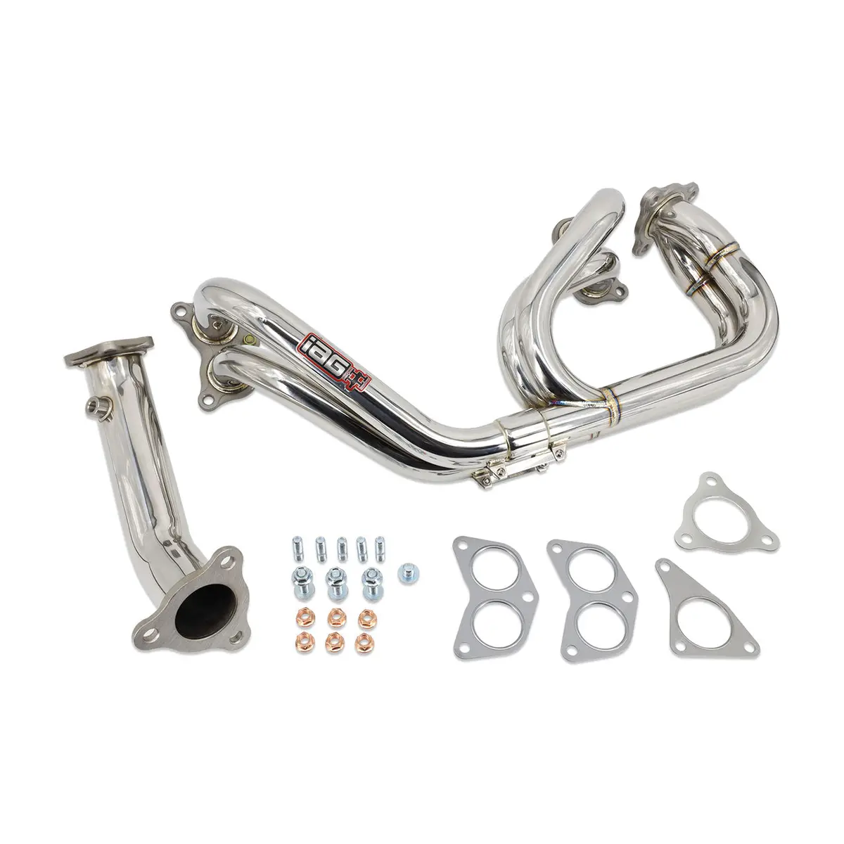 Iag Performance Equal Length 3-Bolt Header & Uppipe For 02-14 Wrx 04-21 Sti 05-09 Lgt 04-08 Fxt. 1