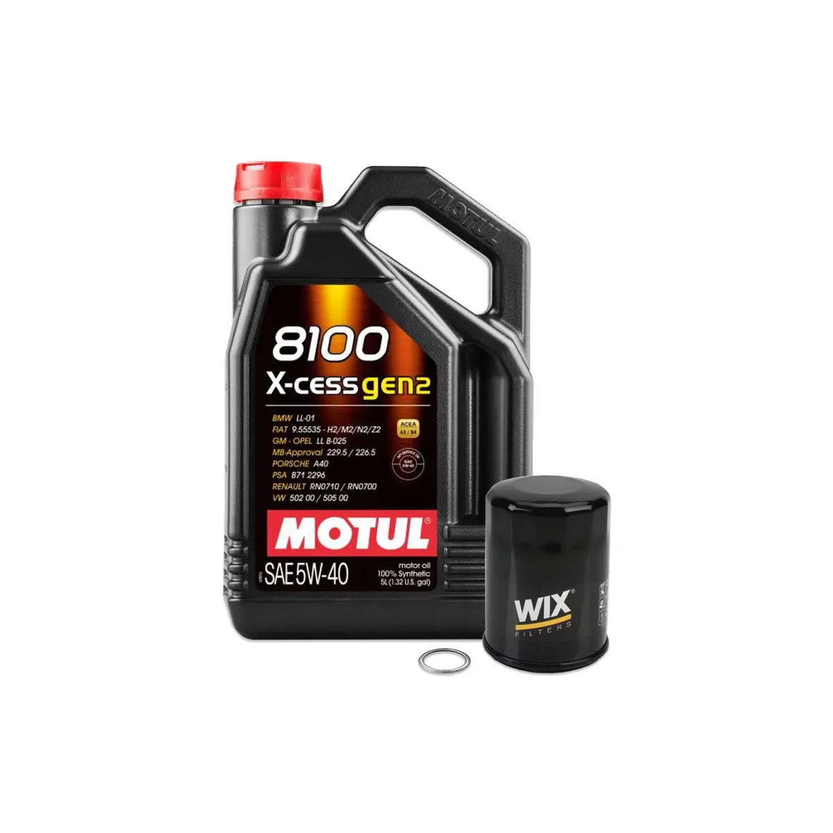 Iag Motul 5L 5W40 8100 X-Cess (Built Engine) Oil Change Package Fits 02-14 Subaru Wrx 04-21 Sti 05-09 Lgt 04-13 Fxt 1