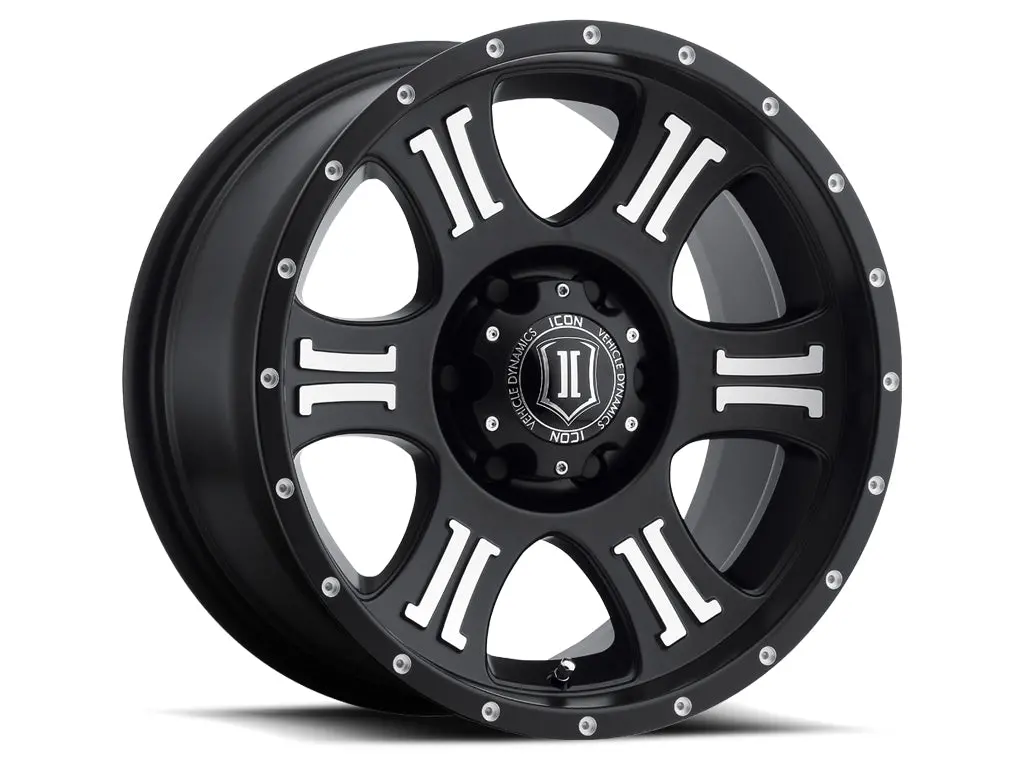 Icon Alloys Shield Sat Blk Mach - 17 X 8.5 / 6 X 135 / 6Mm / 5" Bs 1