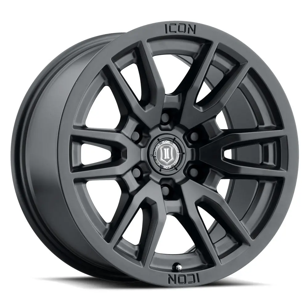 Icon Alloys Vector 6 Sat Blk - 17 X 8.5 / 6 X 5.5 / 25Mm / 5.75" Bs 1