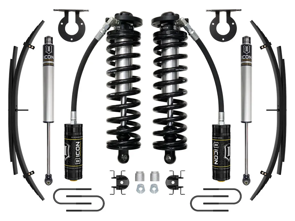 Icon 05-16 Ford F250/F350 2.5-3" Lift Stage 1 Coilover System W/ Leaf Springs 1
