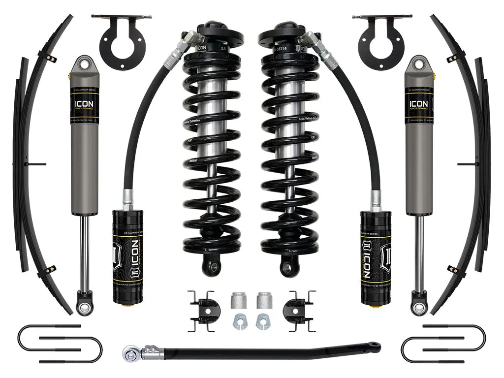 Icon 08-10 Ford F250/F350 2.5-3" Lift Stage 2 Coilover System W/ Leaf Springs 1