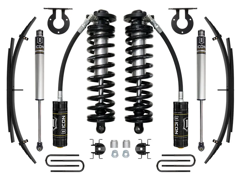 Icon 11-16 Ford F250/F350 2.5-3" Lift Stage 1 Coilover System W/ Leaf Springs 1