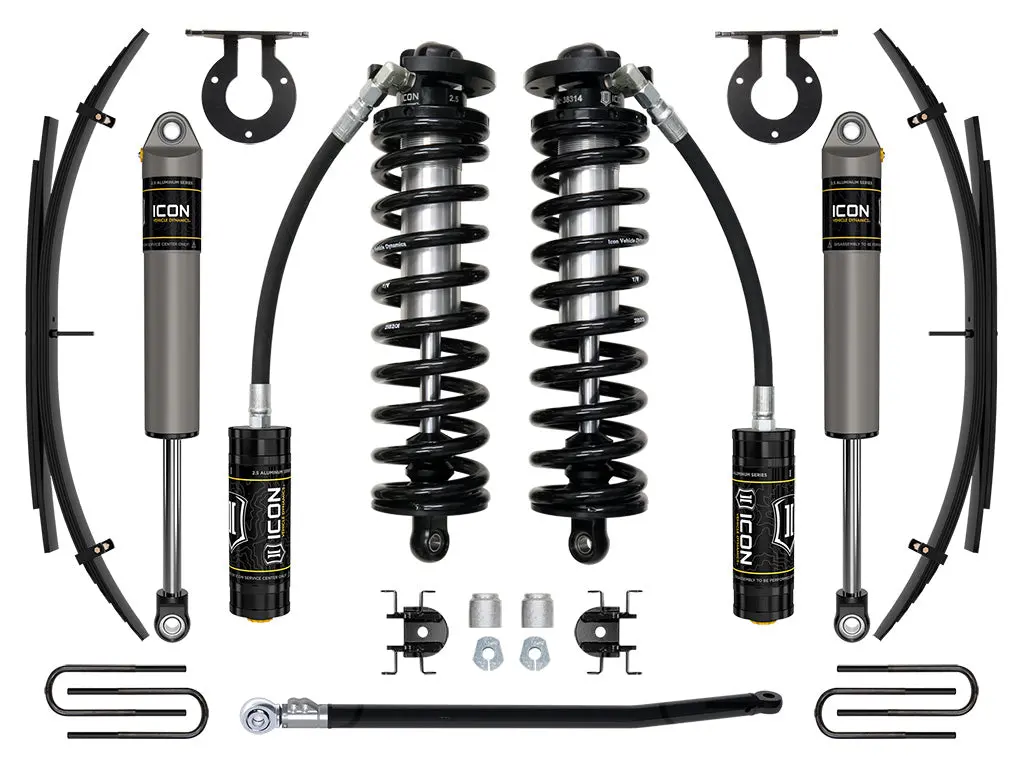 Icon 11-16 Ford F250/F350 2.5-3" Lift Stage 2 Coilover System W/ Leaf Springs 1