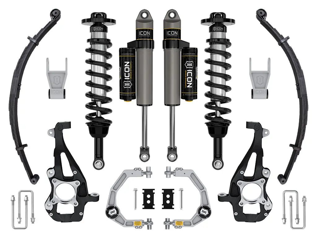 Icon 2021-2023 Ford F-150 4Wd 3.5-4.5" Lift Stage 2 Suspension System Billet Uca W/ Leaf Packs 1