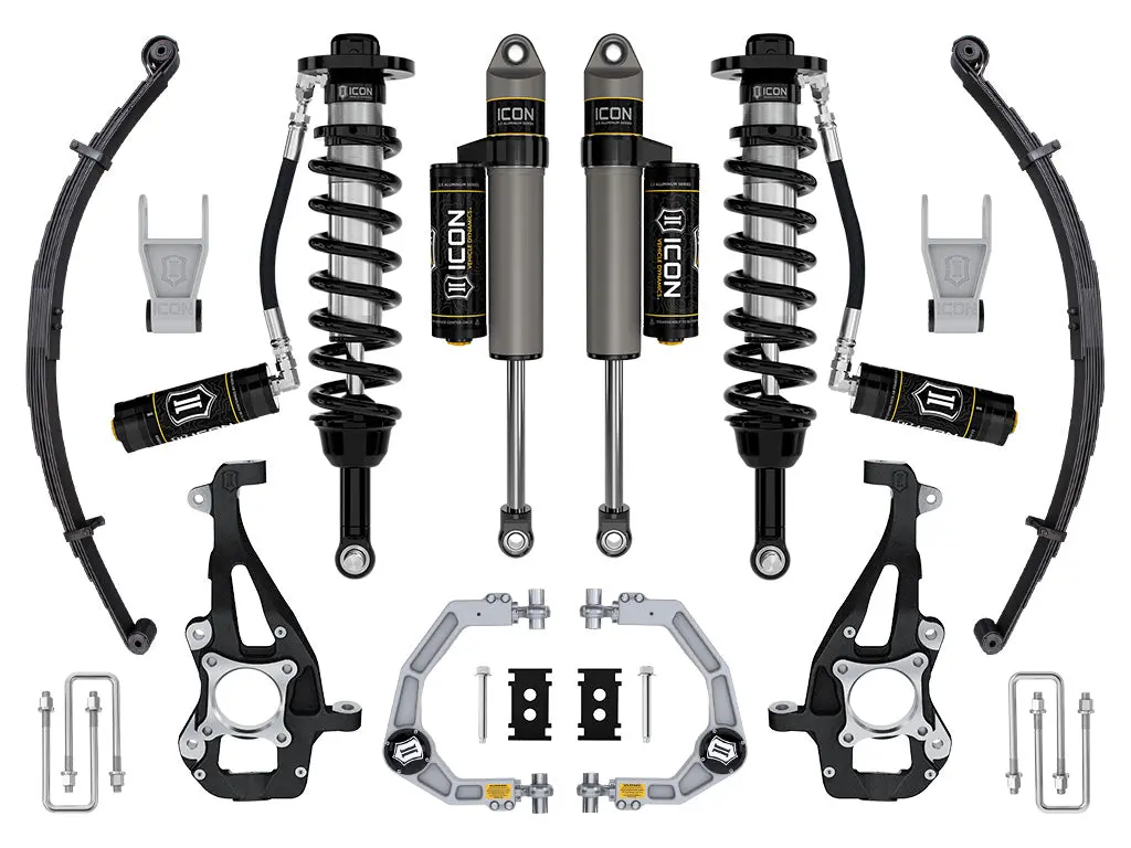 Icon 2021-2023 Ford F-150 4Wd 3.5-4.5" Lift Stage 3 Suspension System Billet Uca W/ Leaf Packs 1