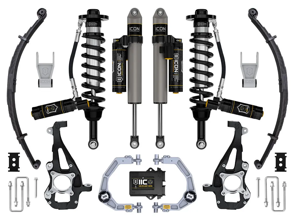 Icon 2021-2023 Ford F-150 4Wd 3.5-4.5" Lift Stage 5 Suspension System Billet Uca W/ Leaf Packs 1