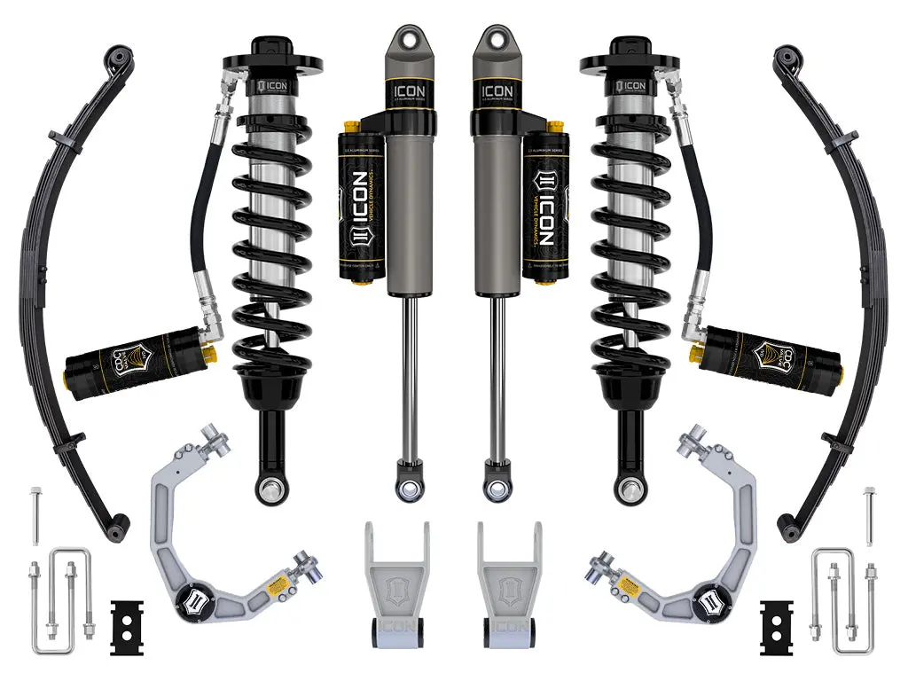 Icon 2021-2023 Ford F-150 Tremor 2.5-3" Lift Stage 4 Suspension System Billet Uca W/ Leaf Packs 1