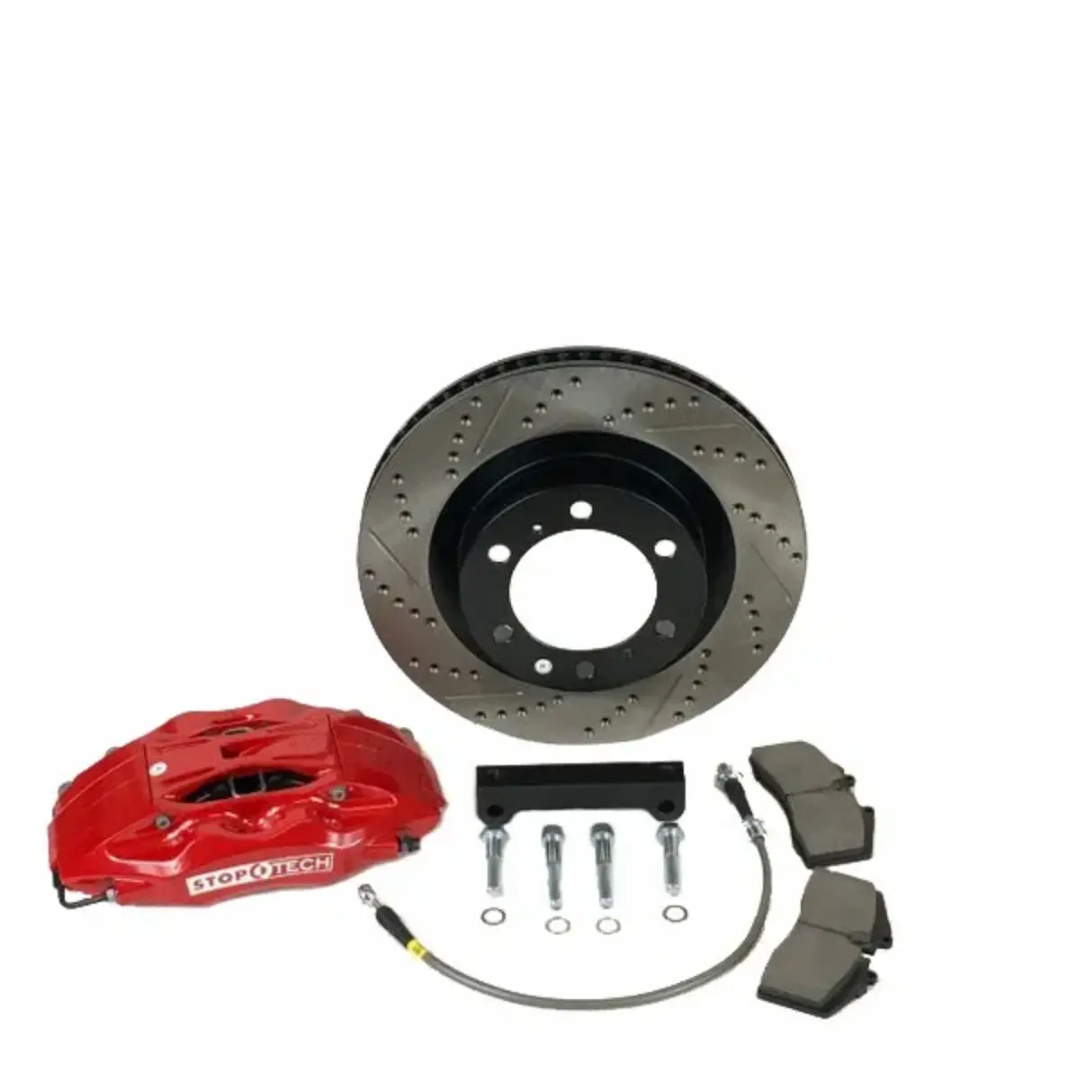 Red - Tr.341.4.Ta 2005-08 Tacoma 4 Piston Rear Big Brake Kit Disc Conversion Without Optional Parking Brake Fits 17" Or Larger Wheels 1