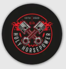 Holy Horsepower 5-Pack Round Stickers 1