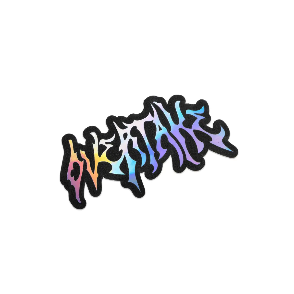 Overtake Metal Font Sticker 1