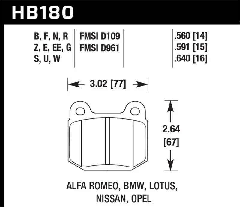Hawk 03-06 Evo / 04-09 Sti / 03-07 350Z Track Performance Ceramic Street Rear Brake Pads 1