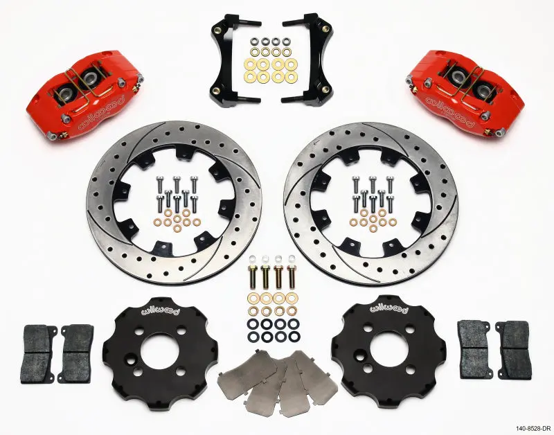 Wilwood Dynapro Radial Front Brake Kit – 12.19" Drilled Rotors, Red Finish, Mini Cooper 1