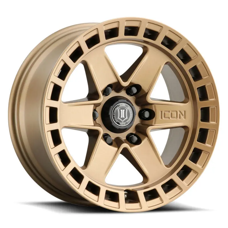 Icon Raider 17X8.5 6X5.5 0Mm Offset 4.75In Bs Satin Brass Wheel 1