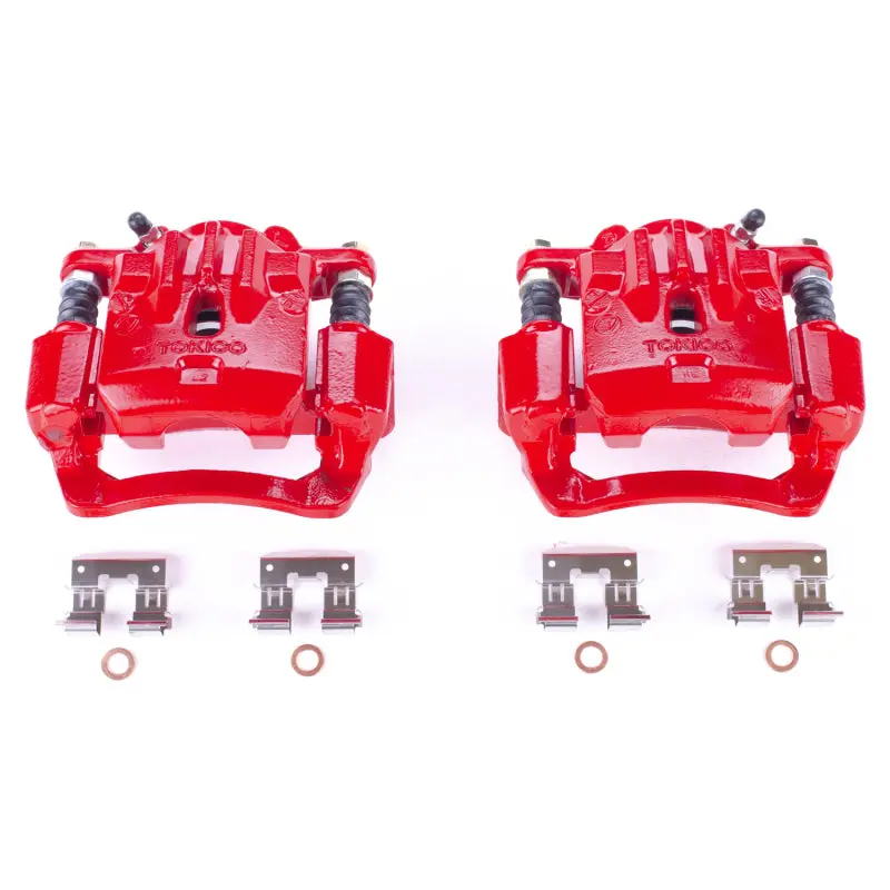 Power Stop 10-14 Subaru Legacy Rear Red Calipers W/Brackets - Pair 1