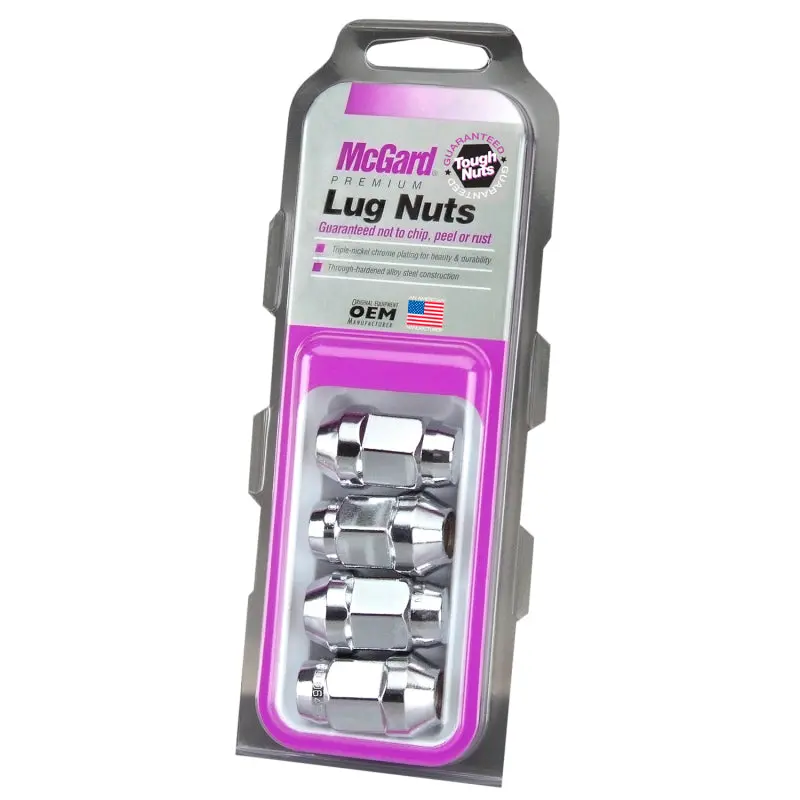 Mcgard Hex Lug Nut (Cone Seat Bulge Style) M12x1.25 / 3/4 Hex / 1.45In. Length (4-Pack) - Chrome 1