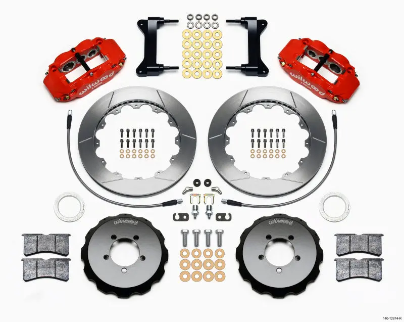 Wilwood Narrow Superlite 6R Front Hat Kit 13.06In Red 1999-2012 Subaru Wrx W/Lines 1