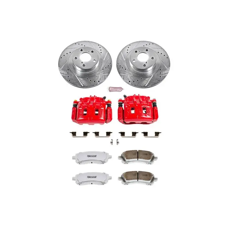 Power Stop 02-03 Subaru Impreza Front Z26 Street Warrior Brake Kit W/Calipers 1
