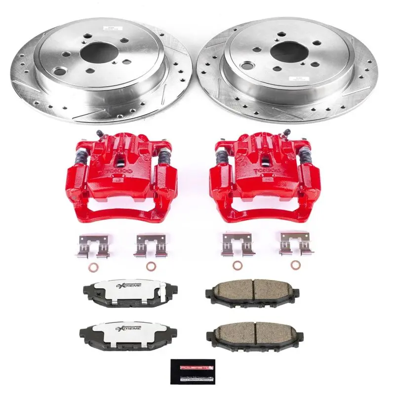 Power Stop 10-14 Subaru Legacy Rear Z26 Street Warrior Brake Kit W/Calipers 1