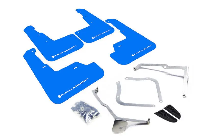 Rally Armor 15-21 Subaru Wrx/Sti Blue Ur Mud Flap W/White Logo 1