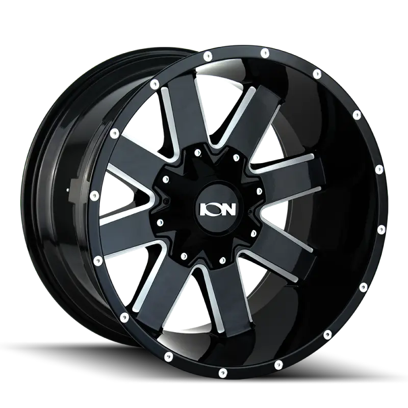 Ion Type 141 Forged Wheel – 20X10", 8X165.1 Bolt Circle, -19Mm Offset, 130.8Mm Hub Bore, Gloss Black With Milled Face 1