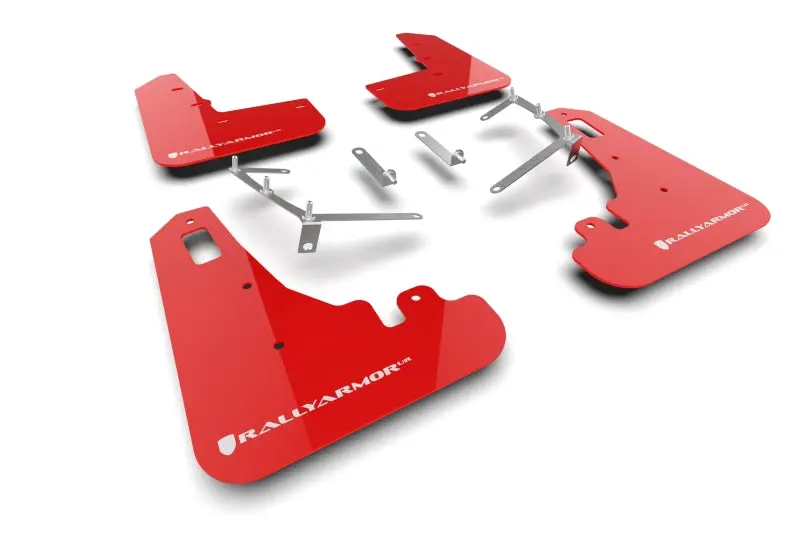 Rally Armor 22-26 Subaru Brz / Toyota Gr86 Red Ur Mud Flap W/White Logo 1