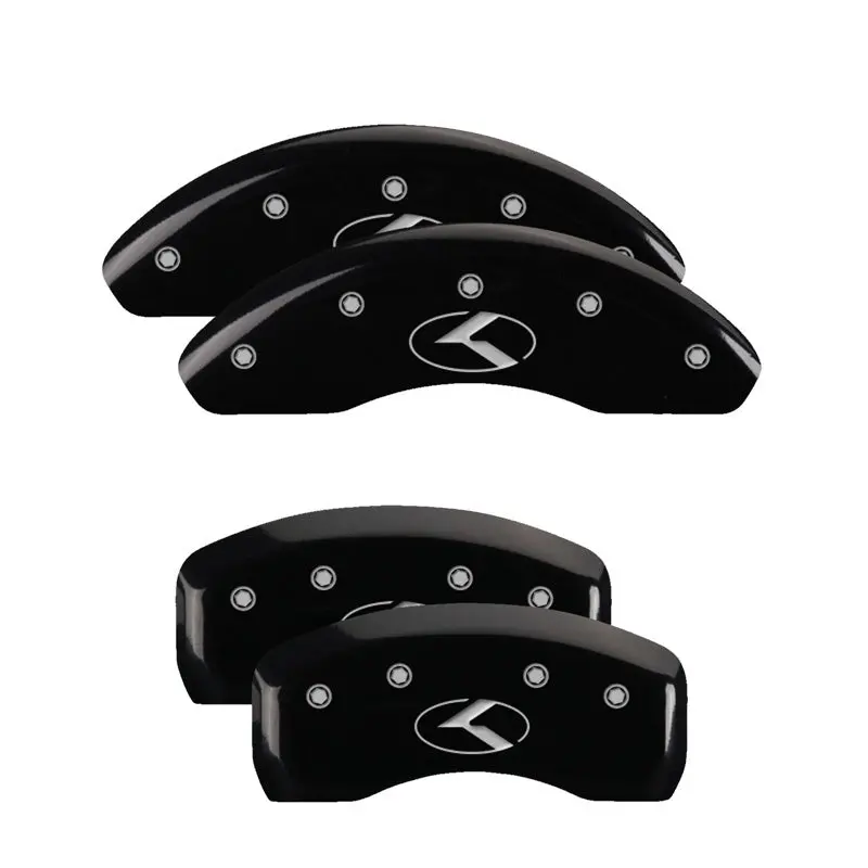 Mgp Engraved Caliper Covers – Front & Rear Set For 2018 Honda Accord (I-Vtec, Black/Silver) 1