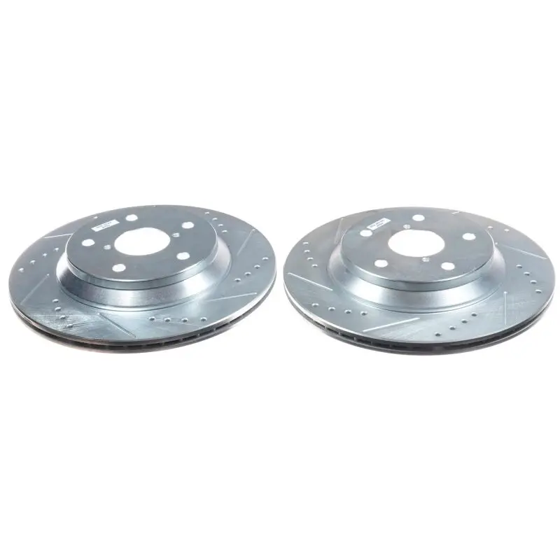 Power Stop 19-21 Subaru Forester Rear Evolution Drilled & Slotted Rotors - Pair 1