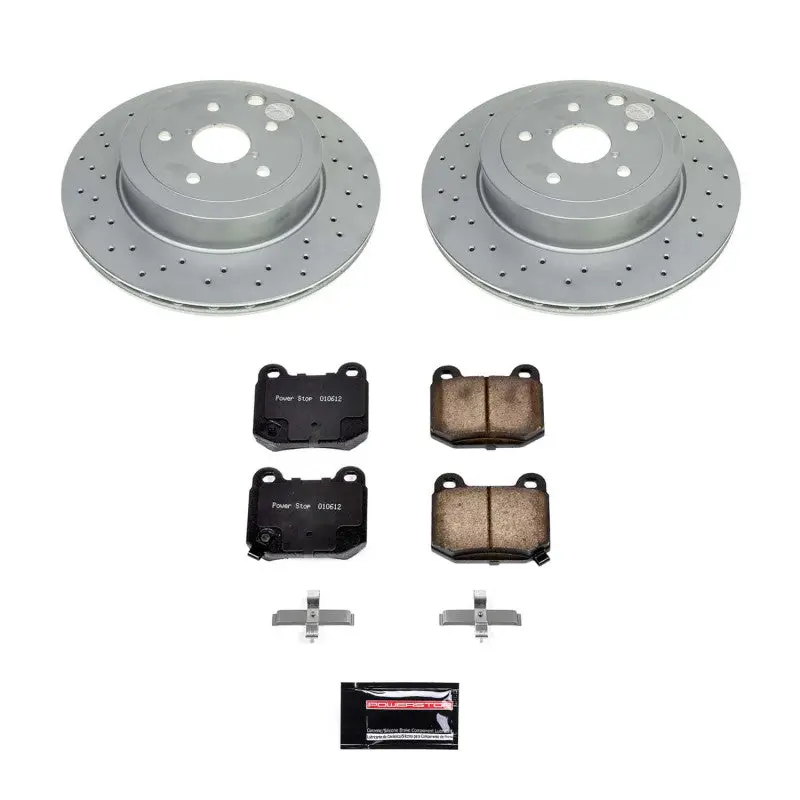 Power Stop 2021 Subaru Wrx (W/2 Piston Rear Calipers) Rear Z17 Coated Brake Kit 1