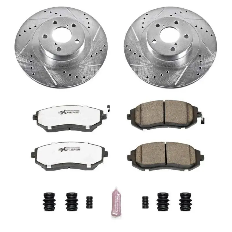Power Stop 05-06 Saab 9-2X Front Z26 Street Warrior Brake Kit 1