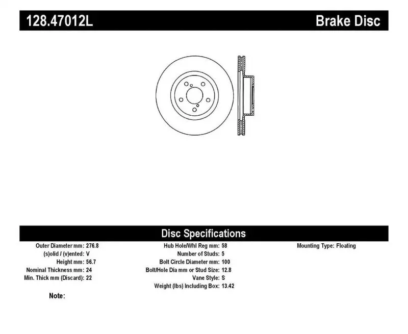 Stoptech Drilled Sport Brake Rotor 1