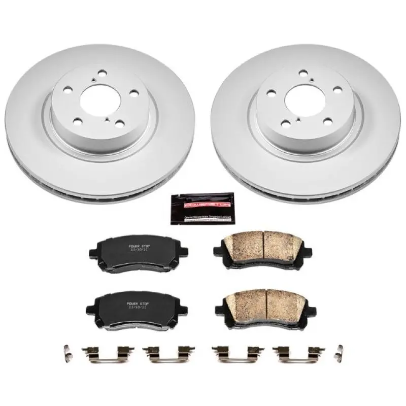 Power Stop 98-02 Subaru Forester Front Z17 Evolution Geomet Coated Brake Kit 1