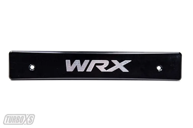 Turbo Xs 15-17 Subaru Wrx/Sti Billet Aluminum License Plate Delete Black Machined Wrx Logo 1